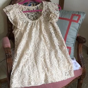 Cream Lace Twentyone By Charlotte Russe Shirt
